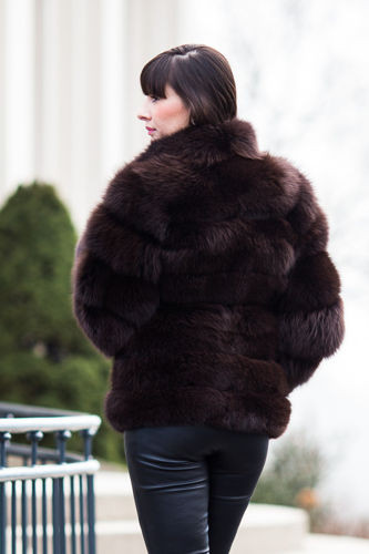 Genuine fox fur jacket in brown | WOMEN \ FUR COATS | Tytuł sklepu ...