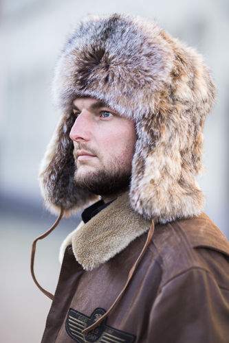 mens real fur trapper hat