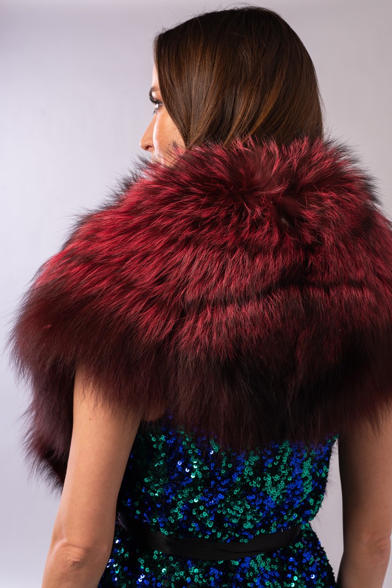 Burgundy sales fur wrap