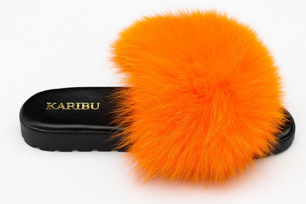 Orange on sale fur slides