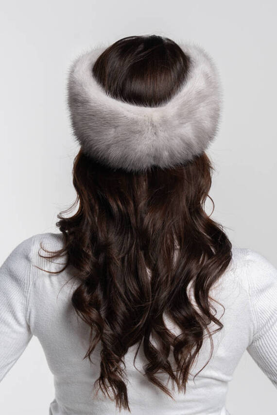 Genuine Fox Fur Headband in Black 