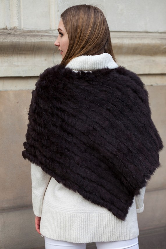 Genuine Rabbit Fur Poncho