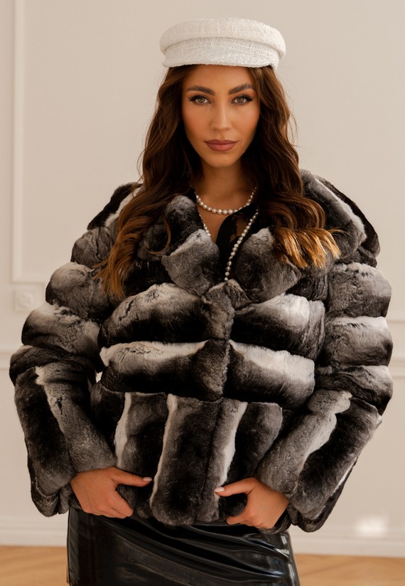 Genuine chinchilla fur coat