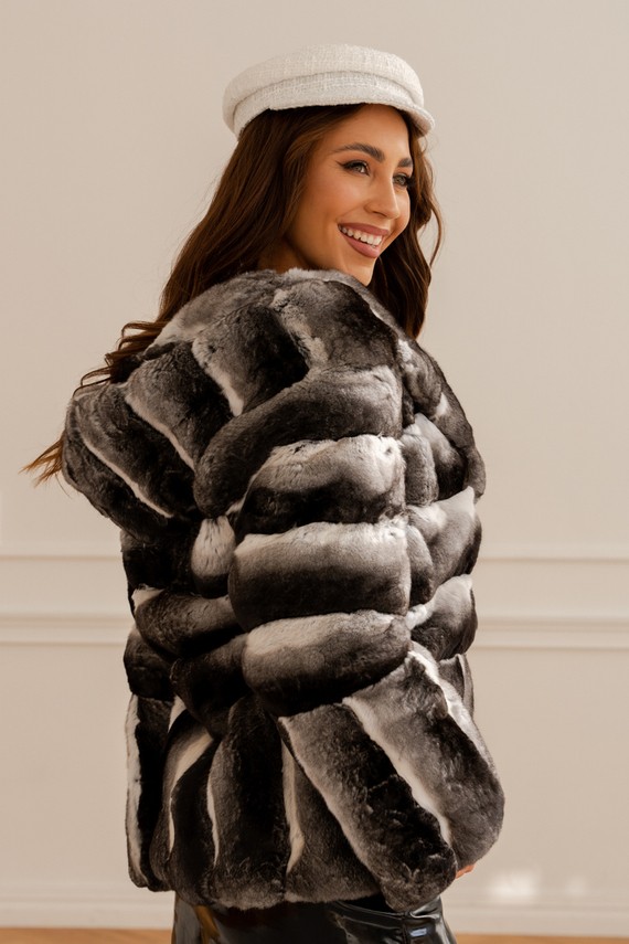 Genuine chinchilla fur coat