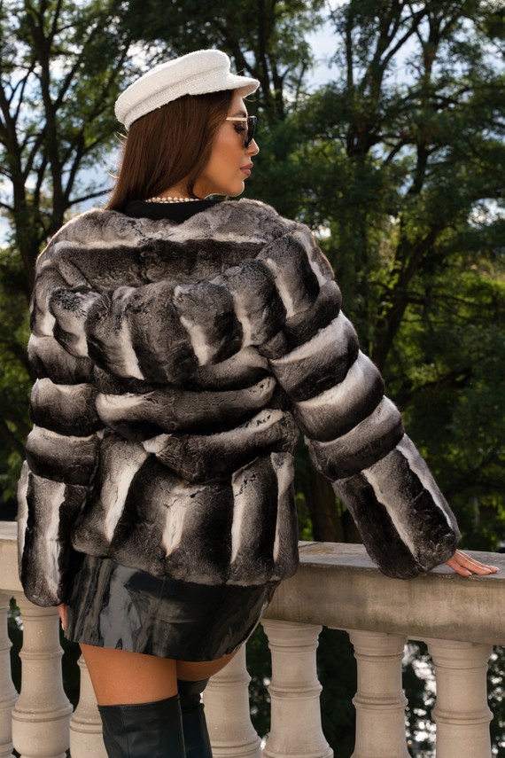 Genuine chinchilla fur coat