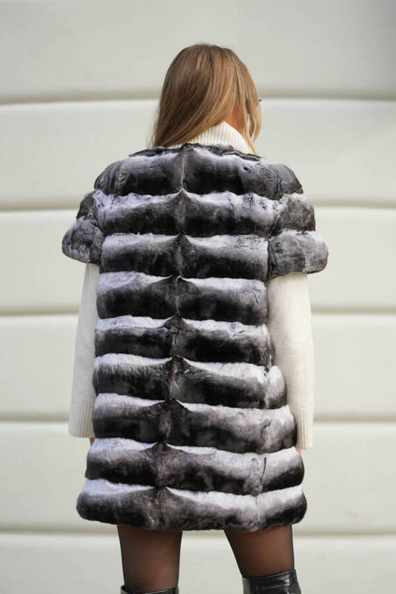 Ladies Genuine Silver Fox Fur Vest