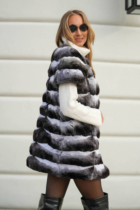 Ladies Genuine Silver Fox Fur Vest