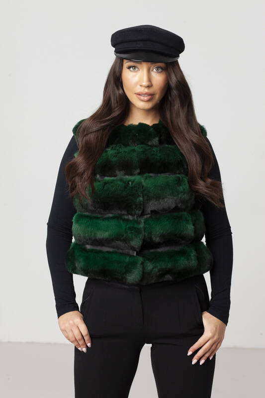 Ladies Genuine Silver Fox Fur Vest