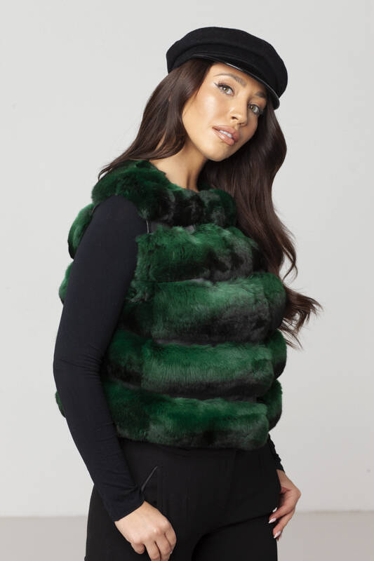 Ladies Genuine Silver Fox Fur Vest