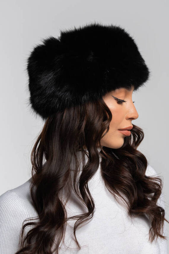 Red Fox Fur Roller Hat with Mink top 