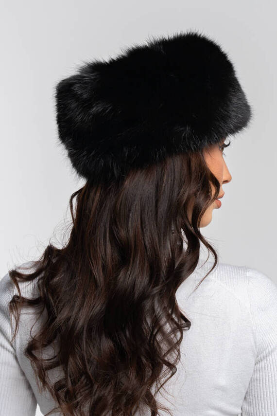 Red Fox Fur Roller Hat with Mink top 