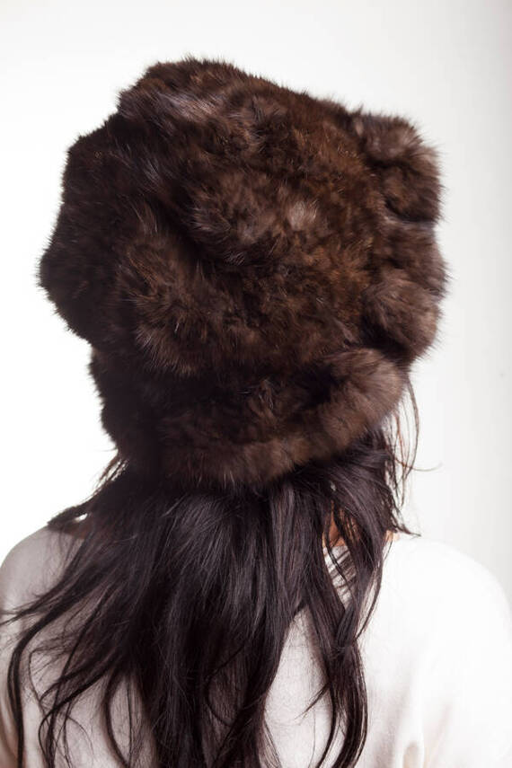 Red Fox Fur Roller Hat with Mink top 