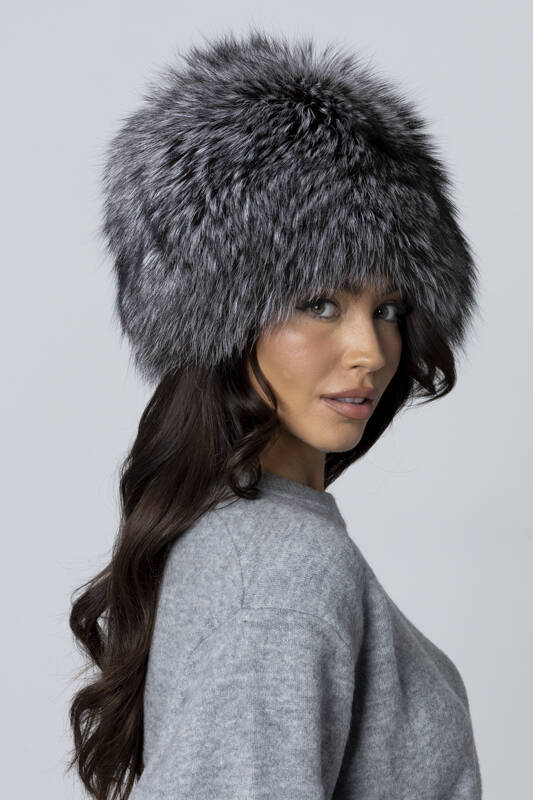 Red Fox Fur Roller Hat with Mink top 