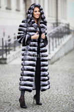 Genuine chinchilla fur coat