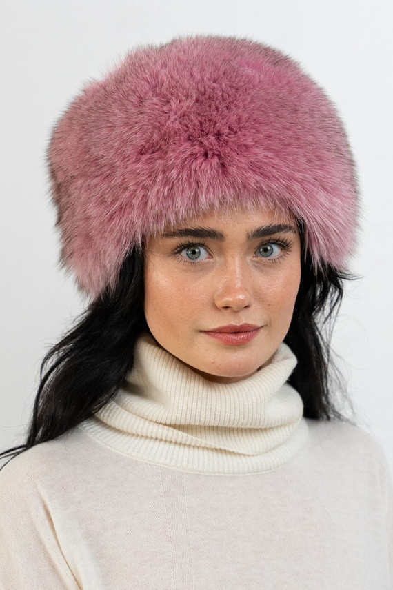 Black Fox Fur Roller Hat with Mink top 