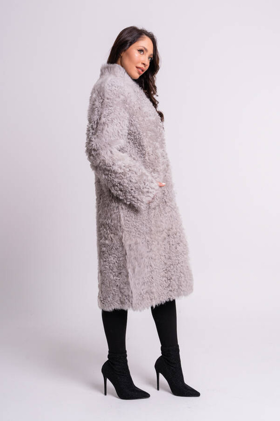 Woman’s Genuine Sheepskin Coat – Heather Colour