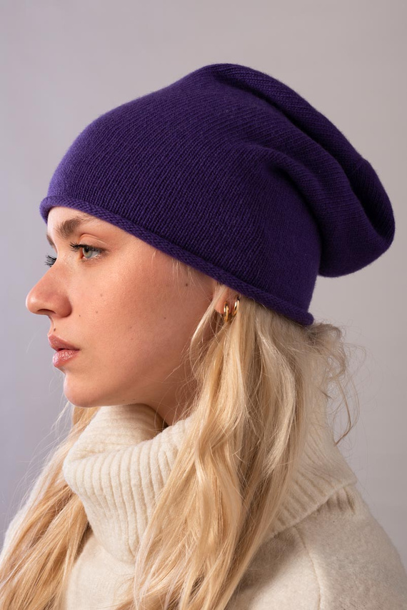 WOOL BERET WITH GENUINE RACCOON FUR POM POM