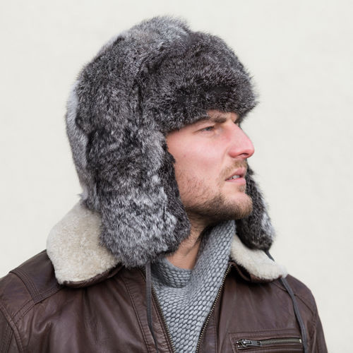 Man’s Genuine Rabbit Fur Trapper Hat