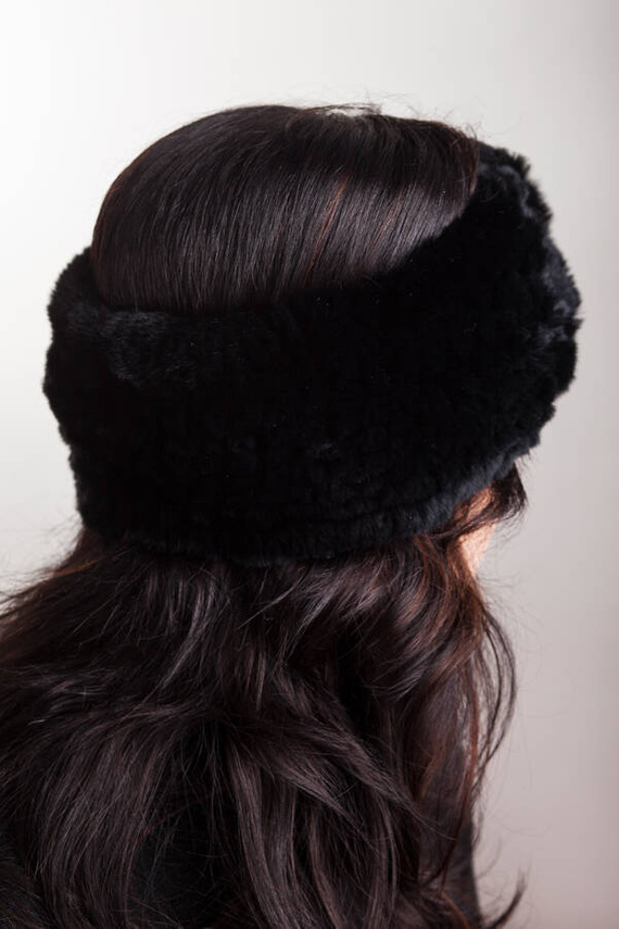 Genuine Fox Fur Headband in Pink.