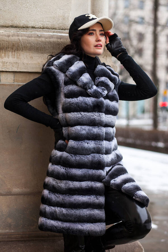 Ladies Genuine Silver Fox Fur Vest