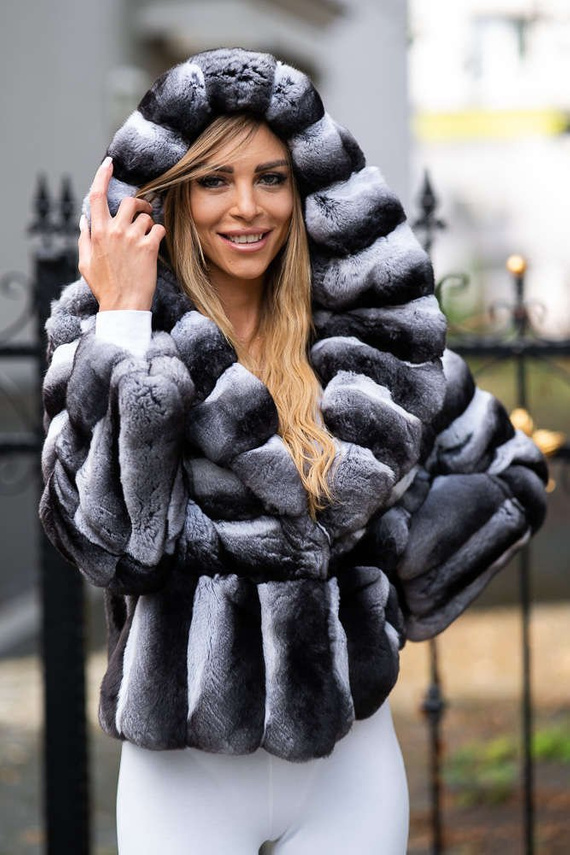 Genuine chinchilla fur coat