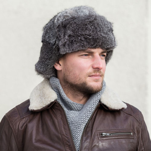 Man’s Genuine Rabbit Fur Trapper Hat