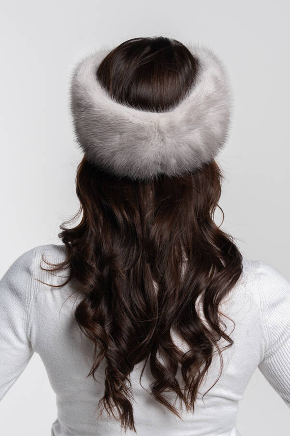 Genuine Fox Fur Headband in Black 