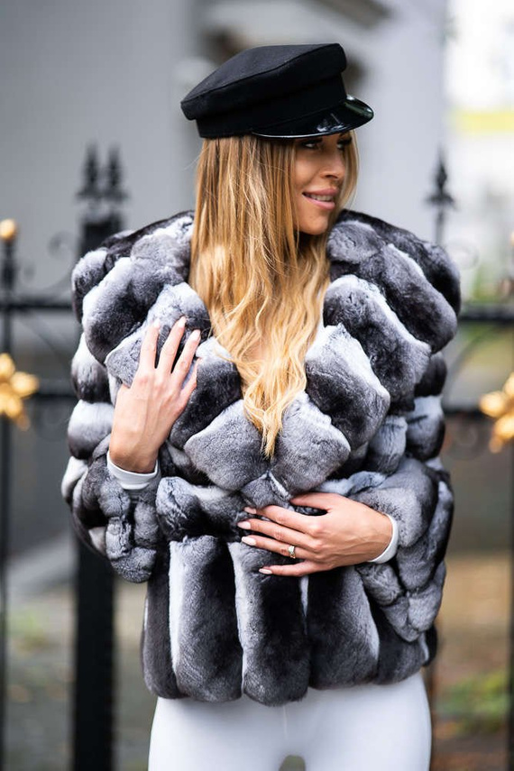 Genuine chinchilla fur coat