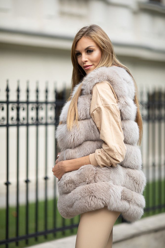  Women's Genuine Fox Fur Waistcoat