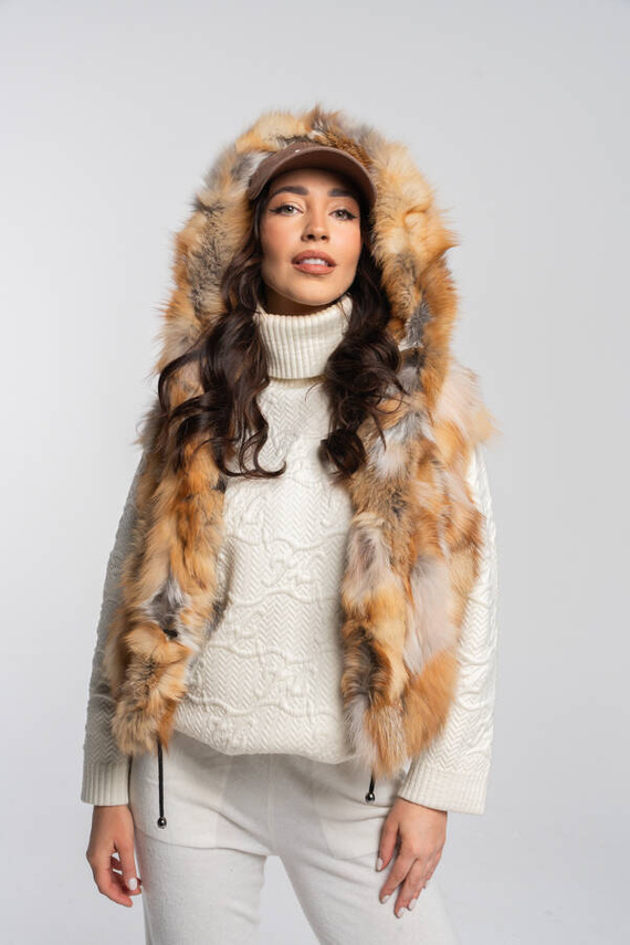 Ladies Genuine Silver Fox Fur Vest