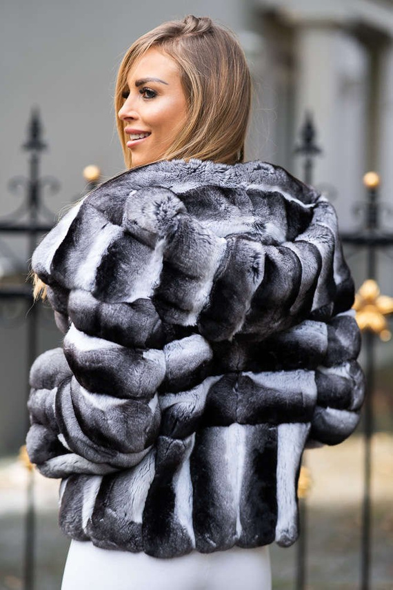 Genuine chinchilla fur coat