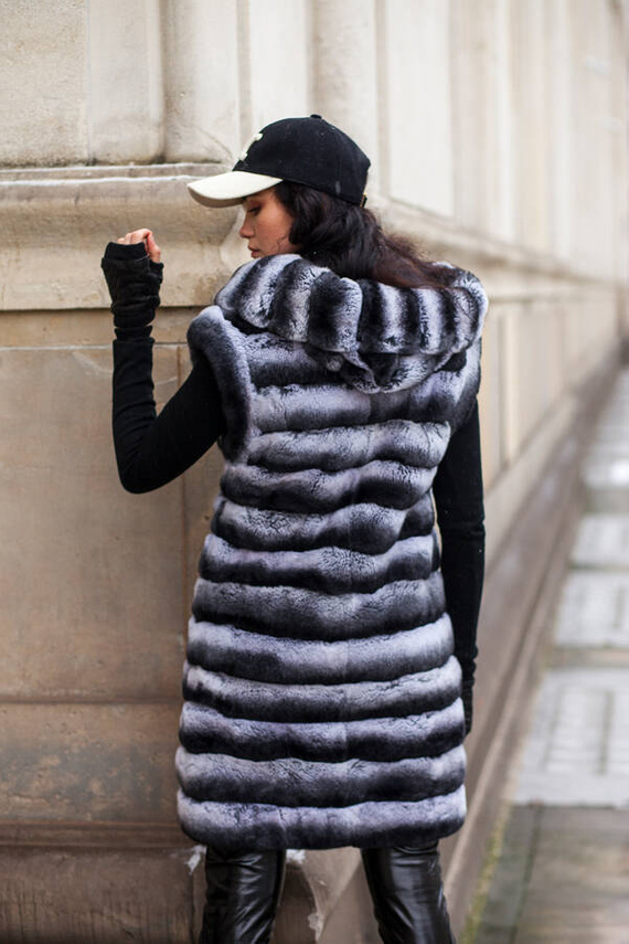 Ladies Genuine Silver Fox Fur Vest