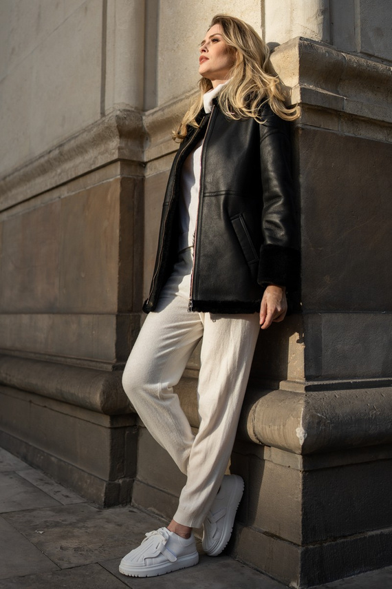 Woman’s Two-Sided Genuine Sheepskin Coat