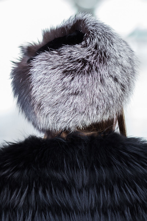 Ladies Genuine Silver Fox Fur Toque Hat 